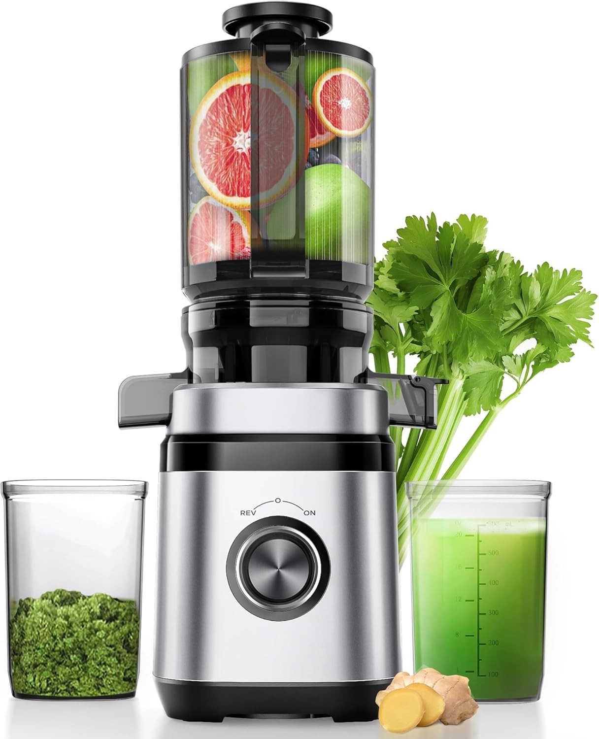 Juicer Machines Cold Press Juicer W/ Wide Feed Chute Slow Masticating Juicers
