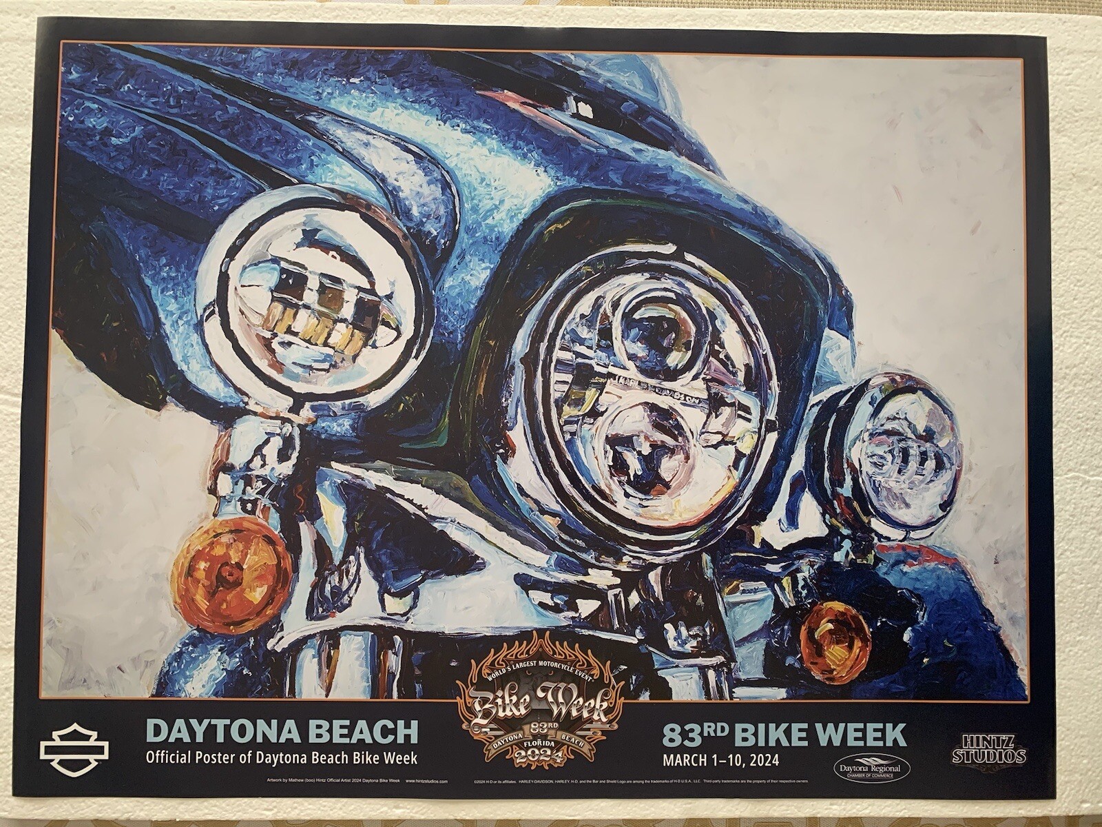 2024 Daytona Beach Bike Week Poster--BRAND NEW--24x18", Motorcycle, Harley