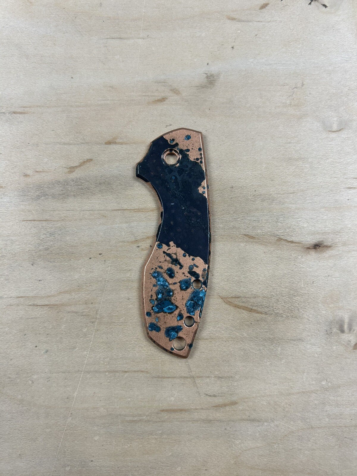 Nodak Custom “Black Plague” Shipwreck Copper CRKT Pilar Front Handle Scale