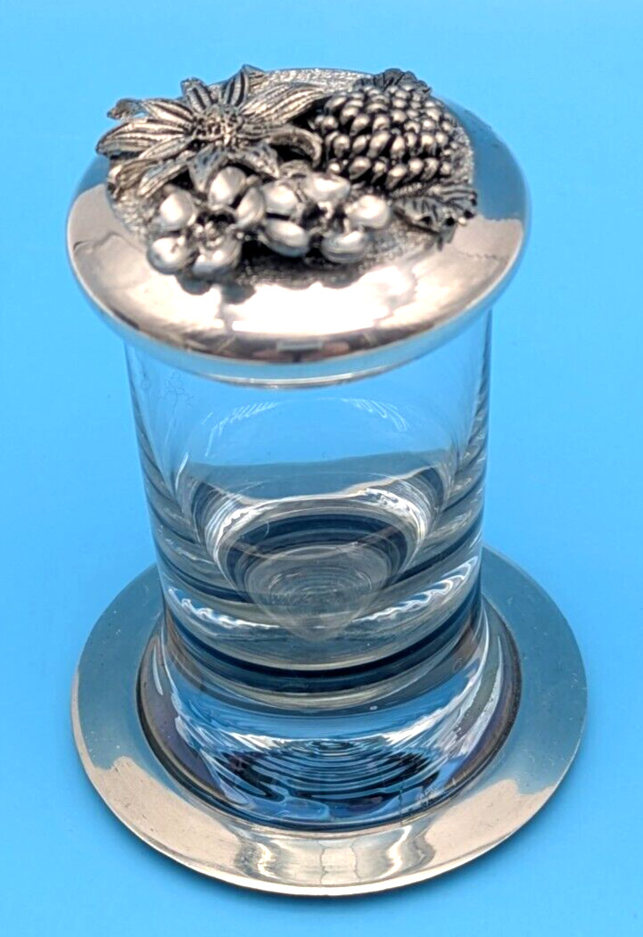 Pewter Glass Crystal Covered Shot Glass Ricardo P & Son Australian Flowers