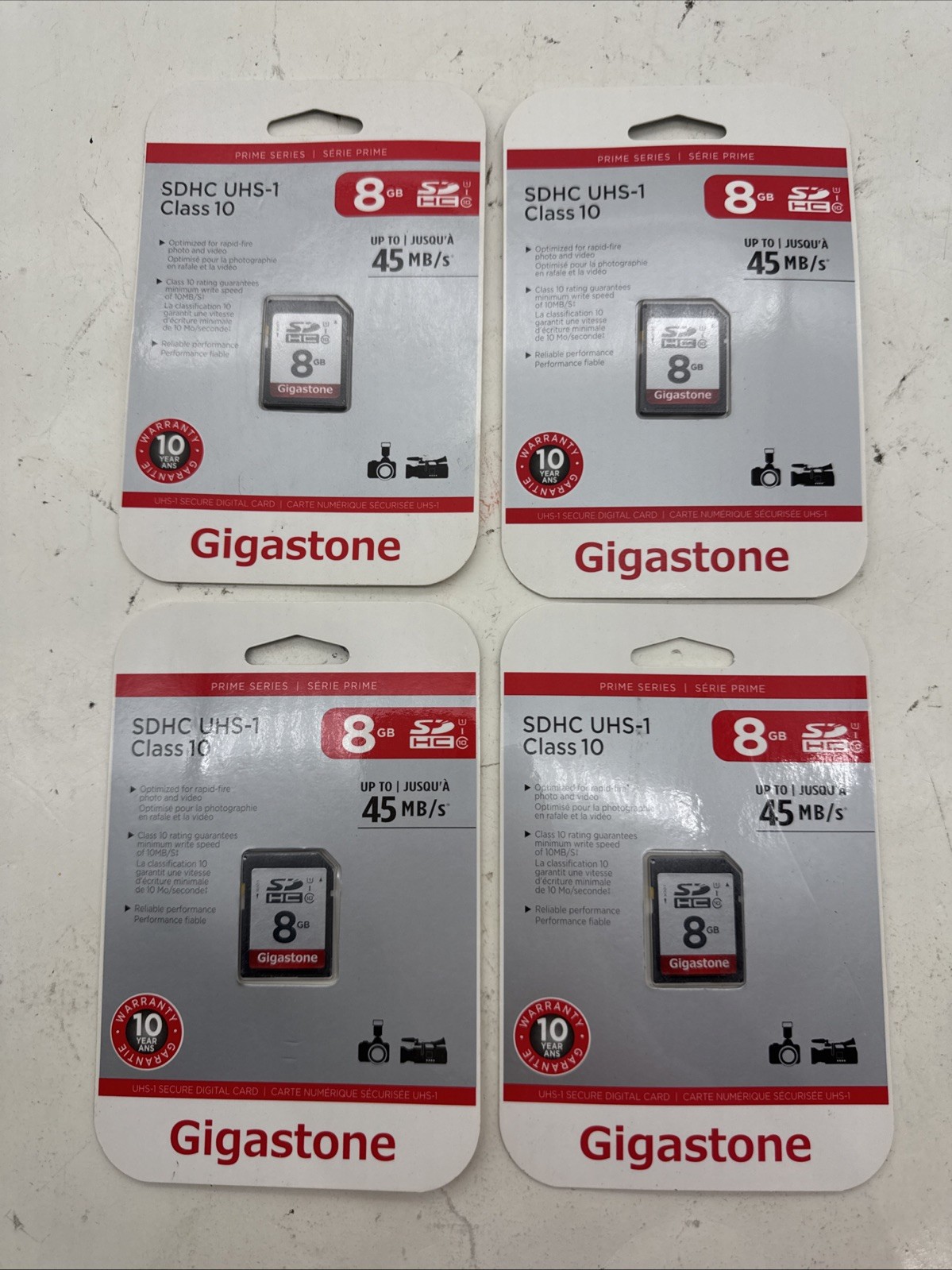 SEALED Gigastone SD Flash Memory Card 4 Pack Lot (86)