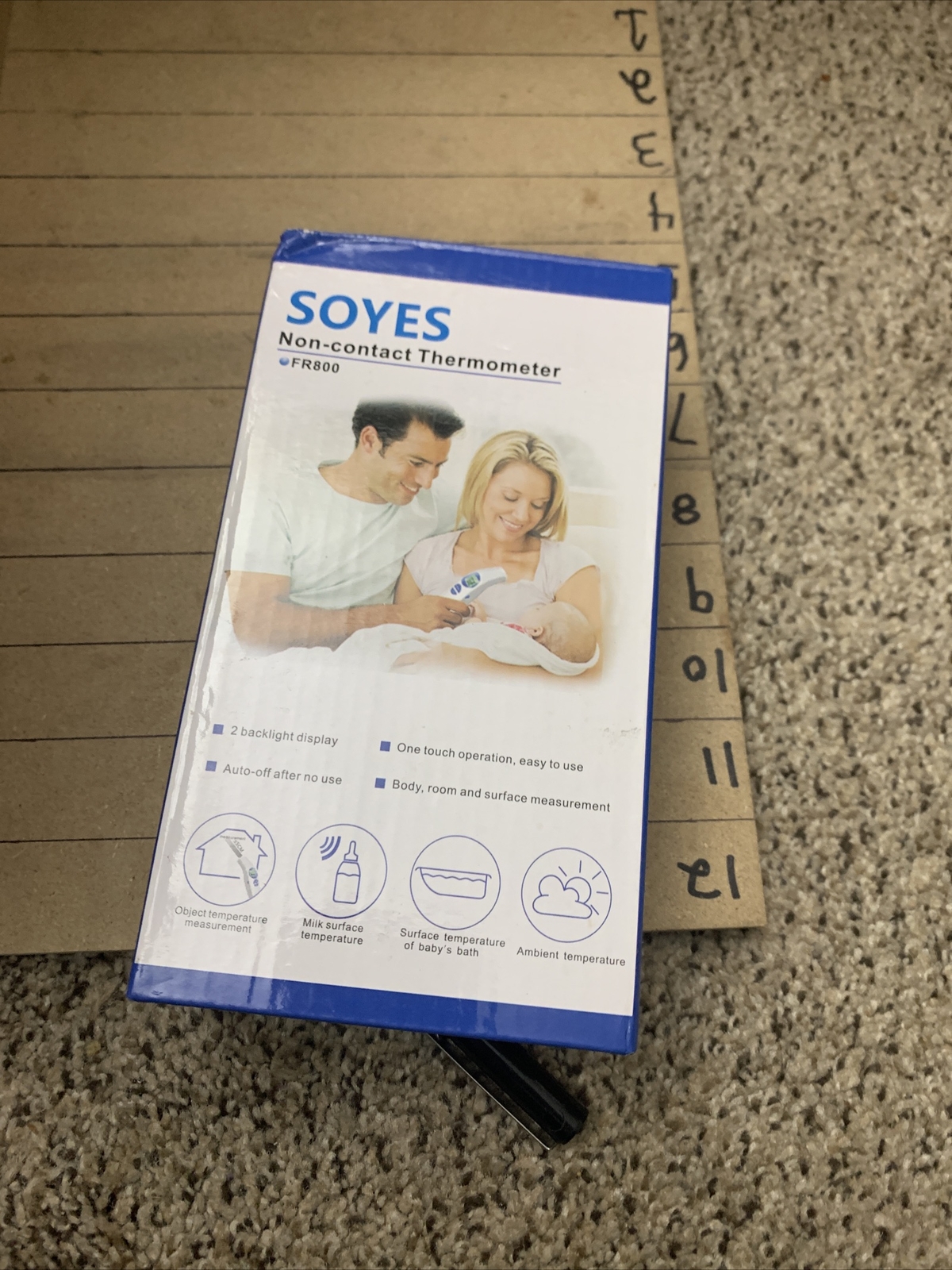 New Open Box No Contact Forehead Thermometer FR800 Backlit Alarm Multi Surface M