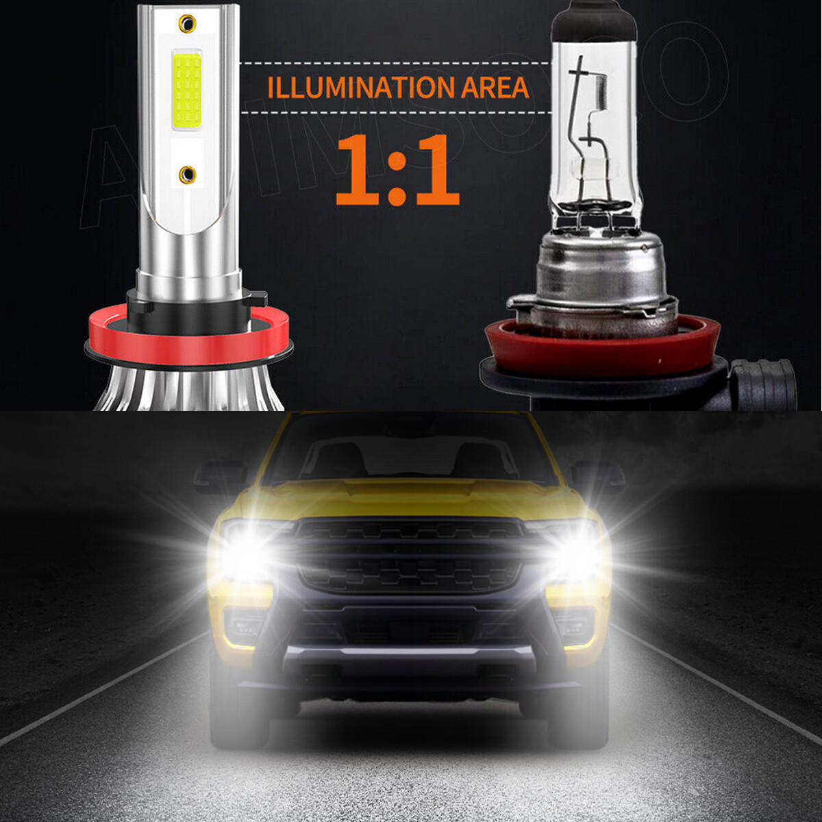 Pair H11 LED Headlight Kit Low Beam Bulb Super Bright 6500K White 1000000LM
