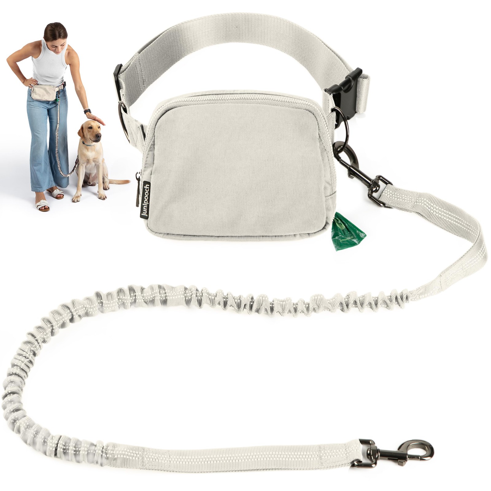 Hands Free Dog Leash with Dog Treat Pouch - Stylish & Trendy Waist Leash for ...