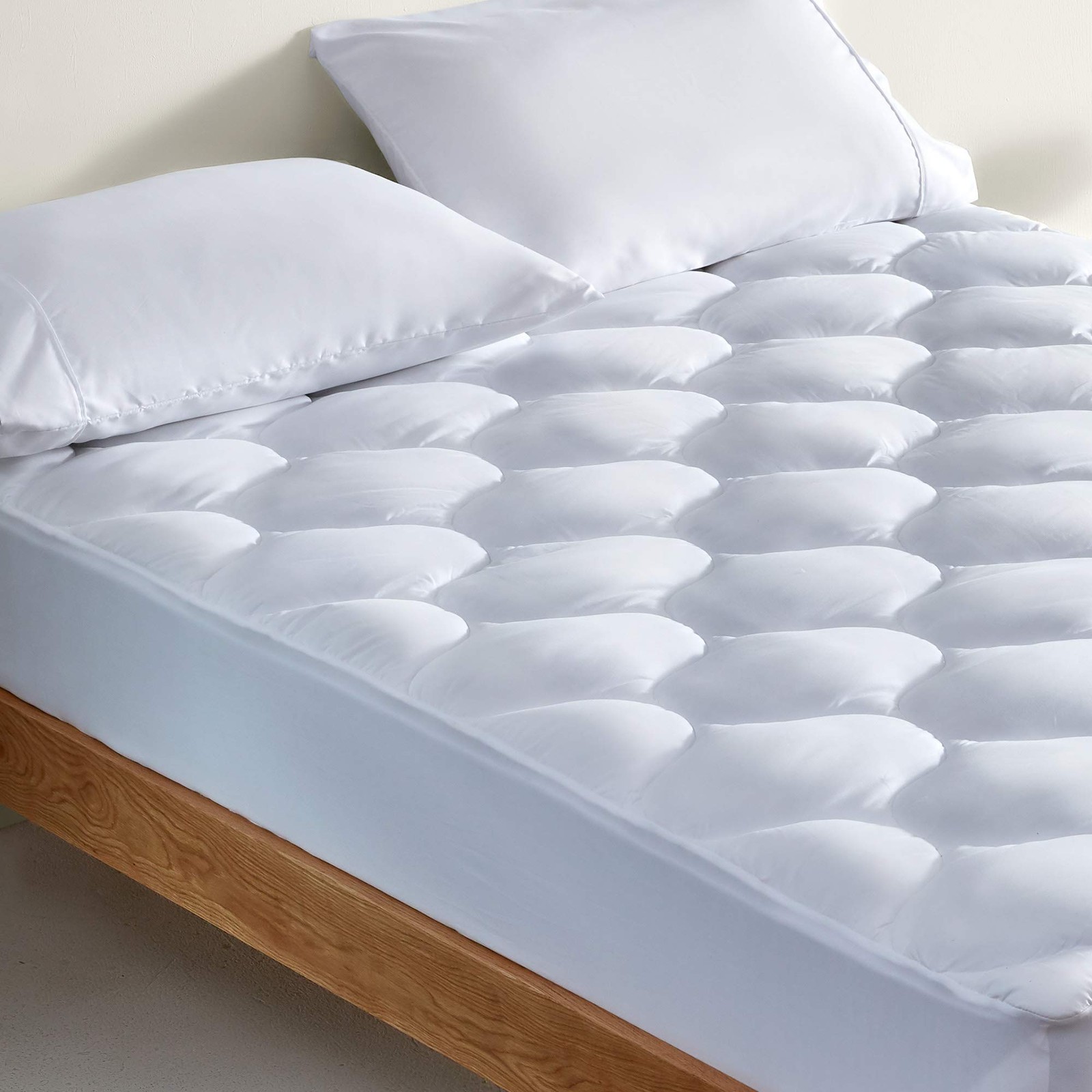 SLEEP ZONE Quilted Fitted King Size Mattress Pad King, Classic