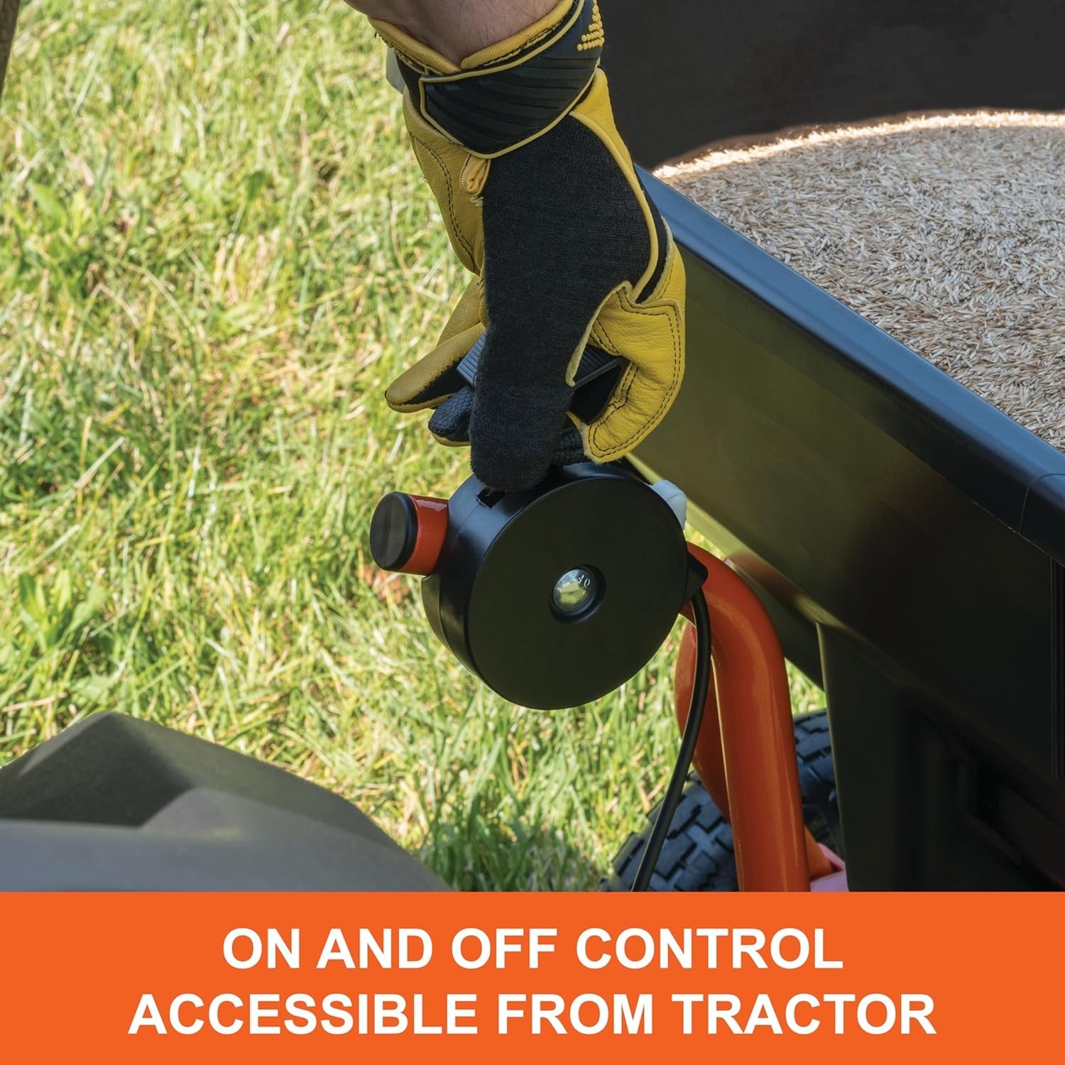 Compact 85 lb Pneumatic Tow Spreader for Effortless Lawn Maintenance