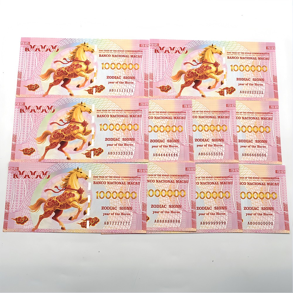 Macau Zodiac Horse Banknotes 10 Piece Collector Set 2026 Uncirculated Notes