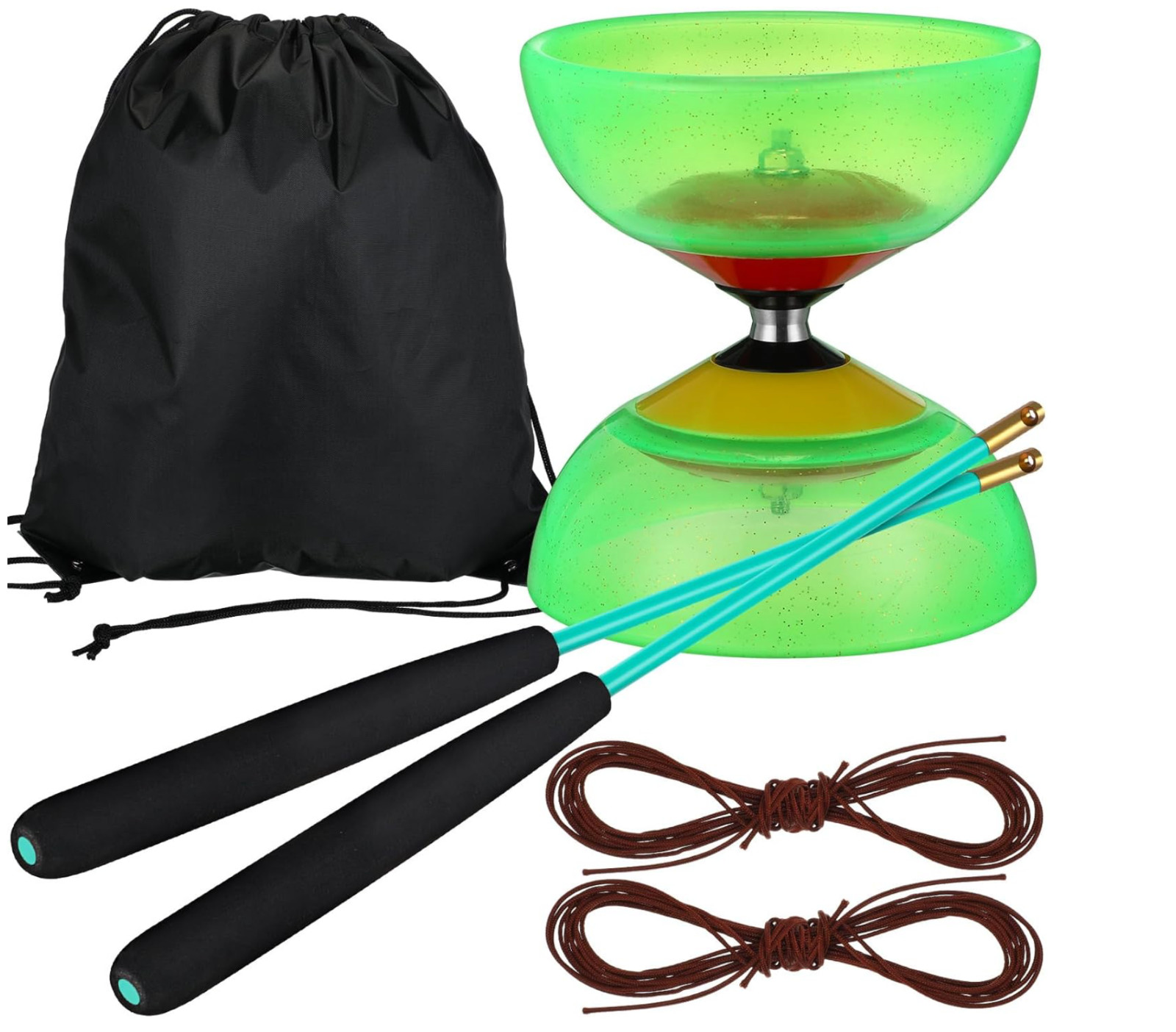 Sumind 6 Pieces Chinese Diabolo Toy Set I Diabolo Ball (green)
