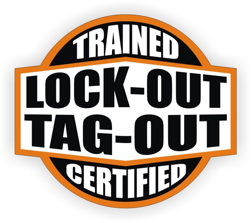 Lock Out Tag Out Trained Certified Hard Hat  Safety Helmet Sticker Decal Badge