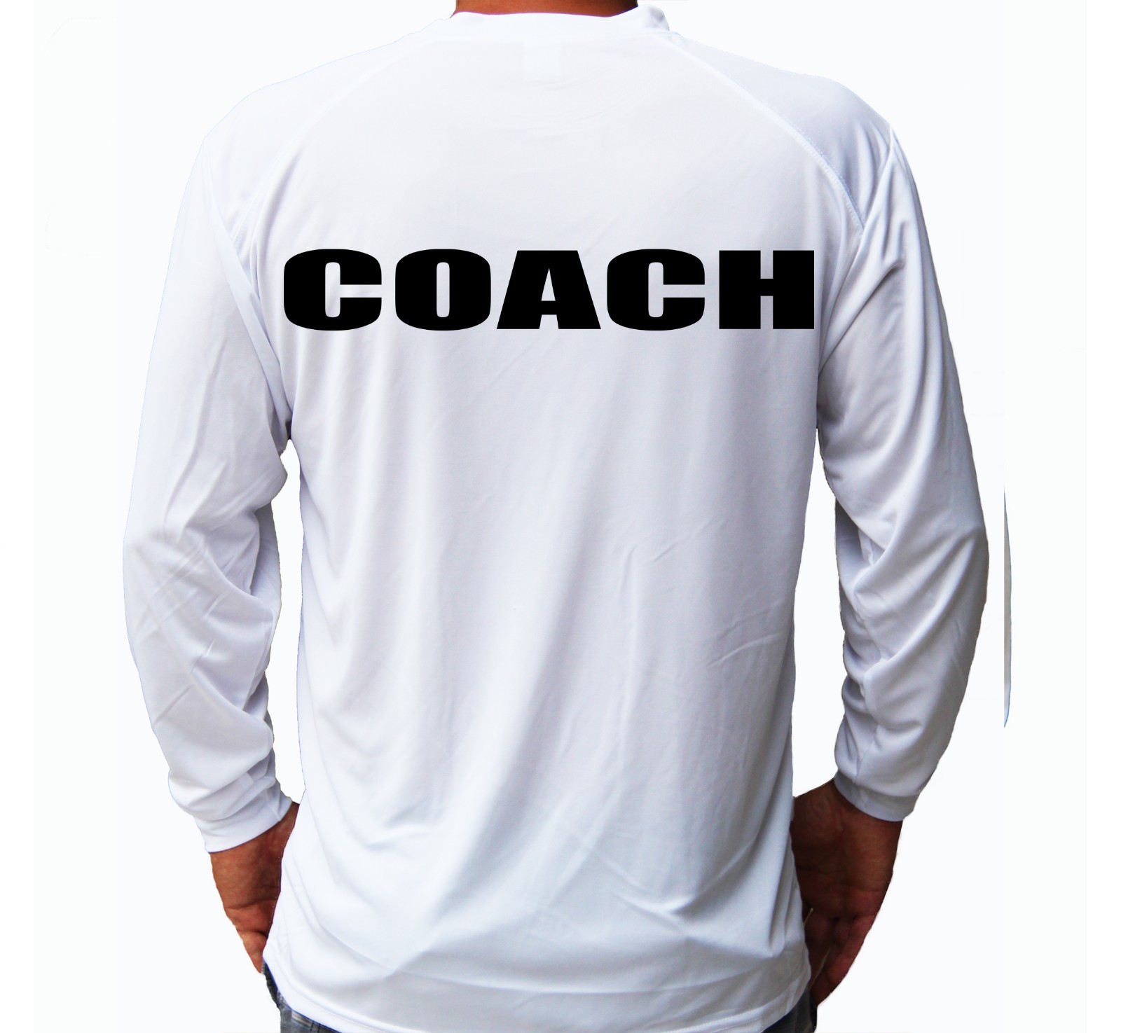 Coach Tennis School College Team Sport Long Sleeve UPF 30 T-Shirt UV Protection