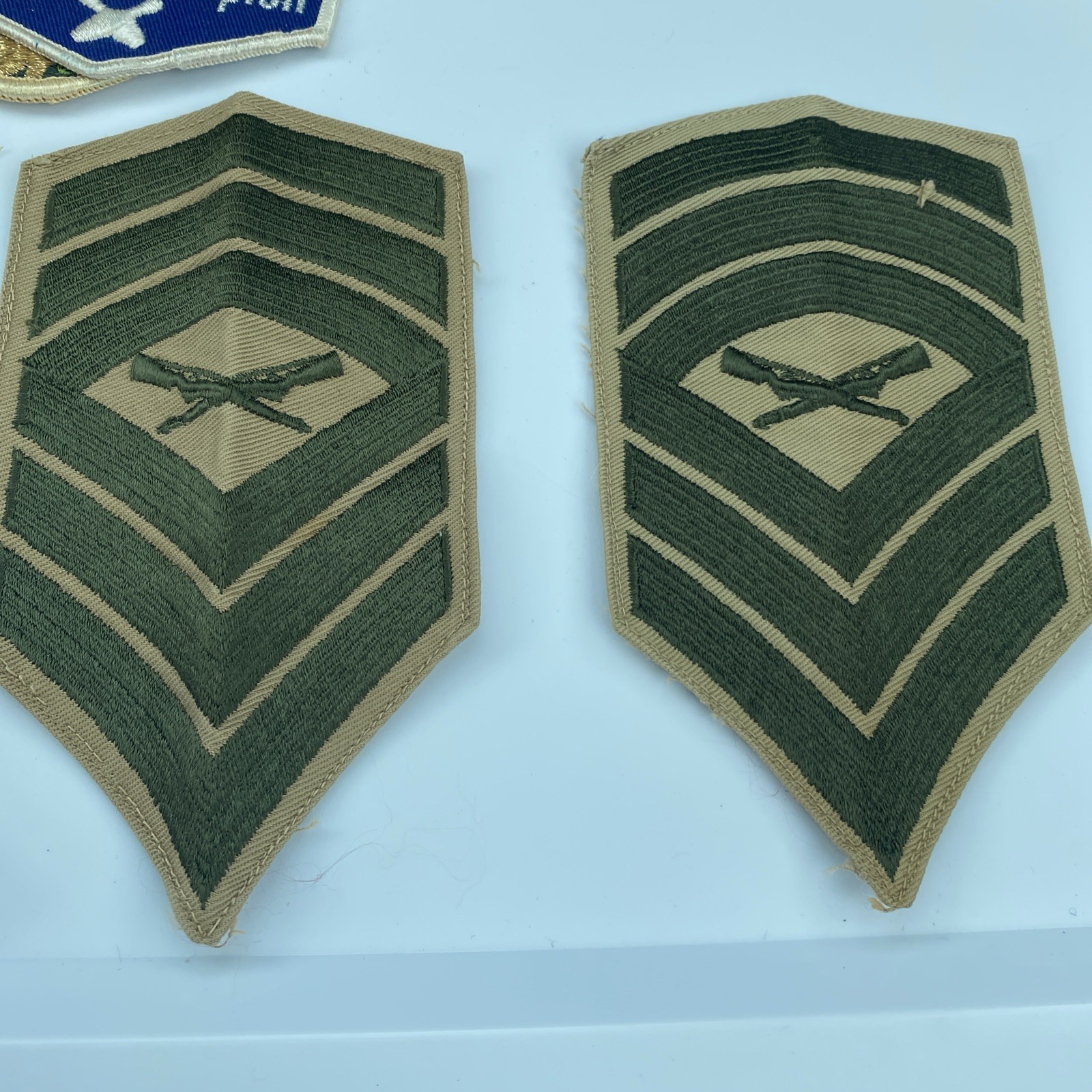 Vintage Pair US Marine Corps Master Gunnery Sergeant Chevrons E-8 Lot Of 2 Patch