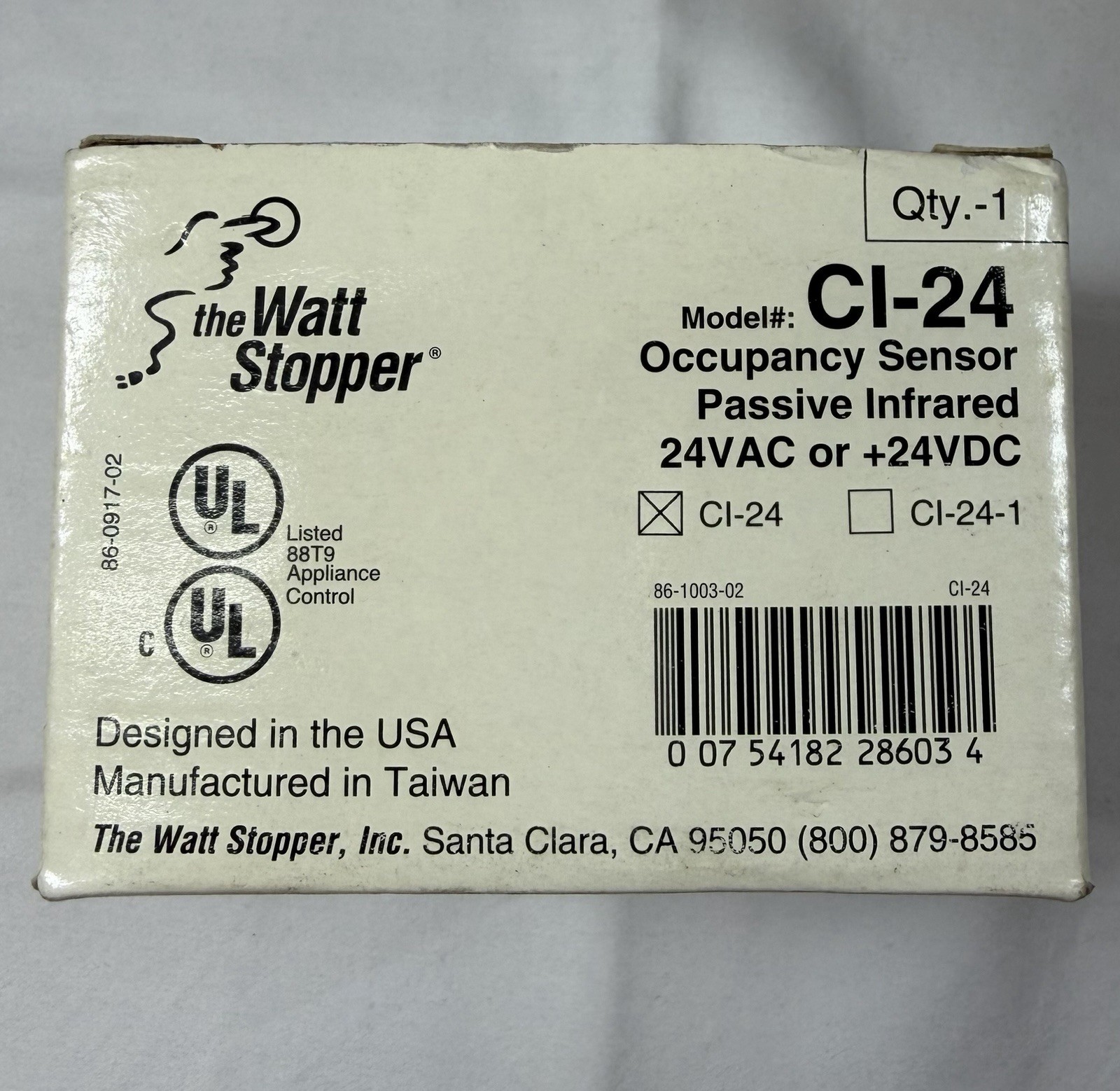 NEW Wattstopper CI-24 Passive Infrared Sensor Ceiling Mount 24VDC, 1200 Sq ft