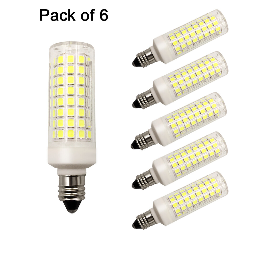 6pcs E11 LED bulb 102Led Ceramics 7W 110V Ceiling Fans Light Daylight/Soft White