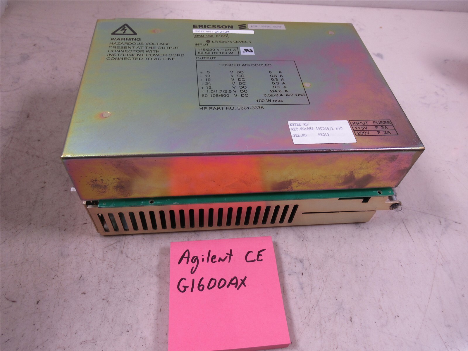 Ericsson ESSEX 0015 ESSEX AB BMJ 160016/1 R3B Power Supply for Agilent & HP