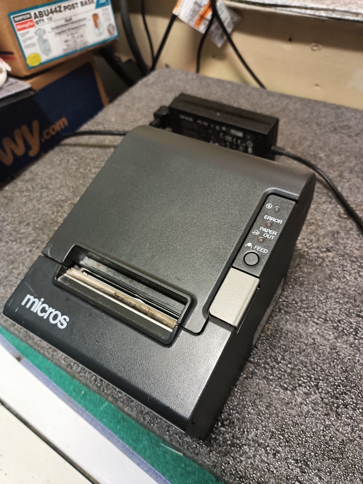 EPSON MICROS TM-T88V M244A POS IDN THERMAL RECEIPT PRINTER + Power Supply
