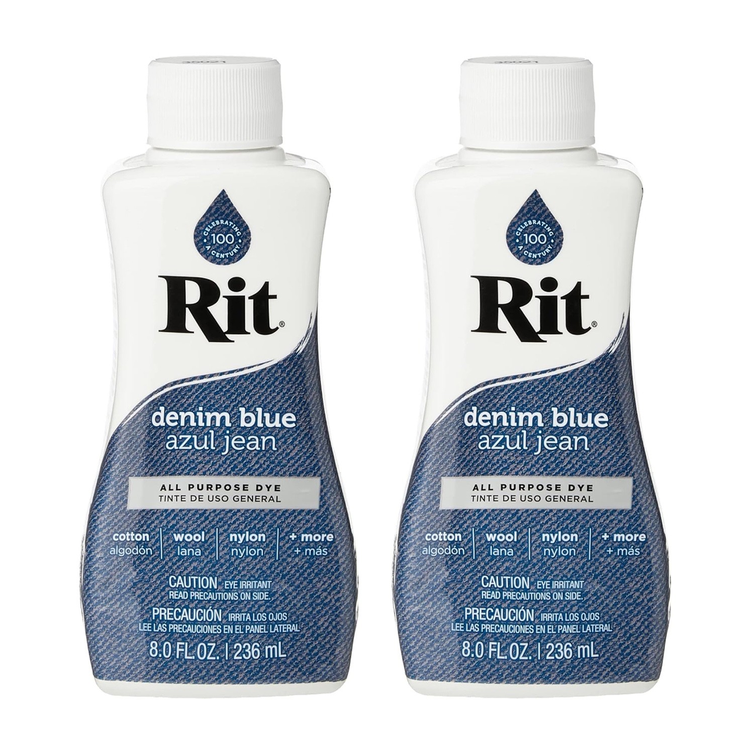 Rit Dye Liquid Fabric Dye, 8-Ounce, Denim Blue (Lot of 2)