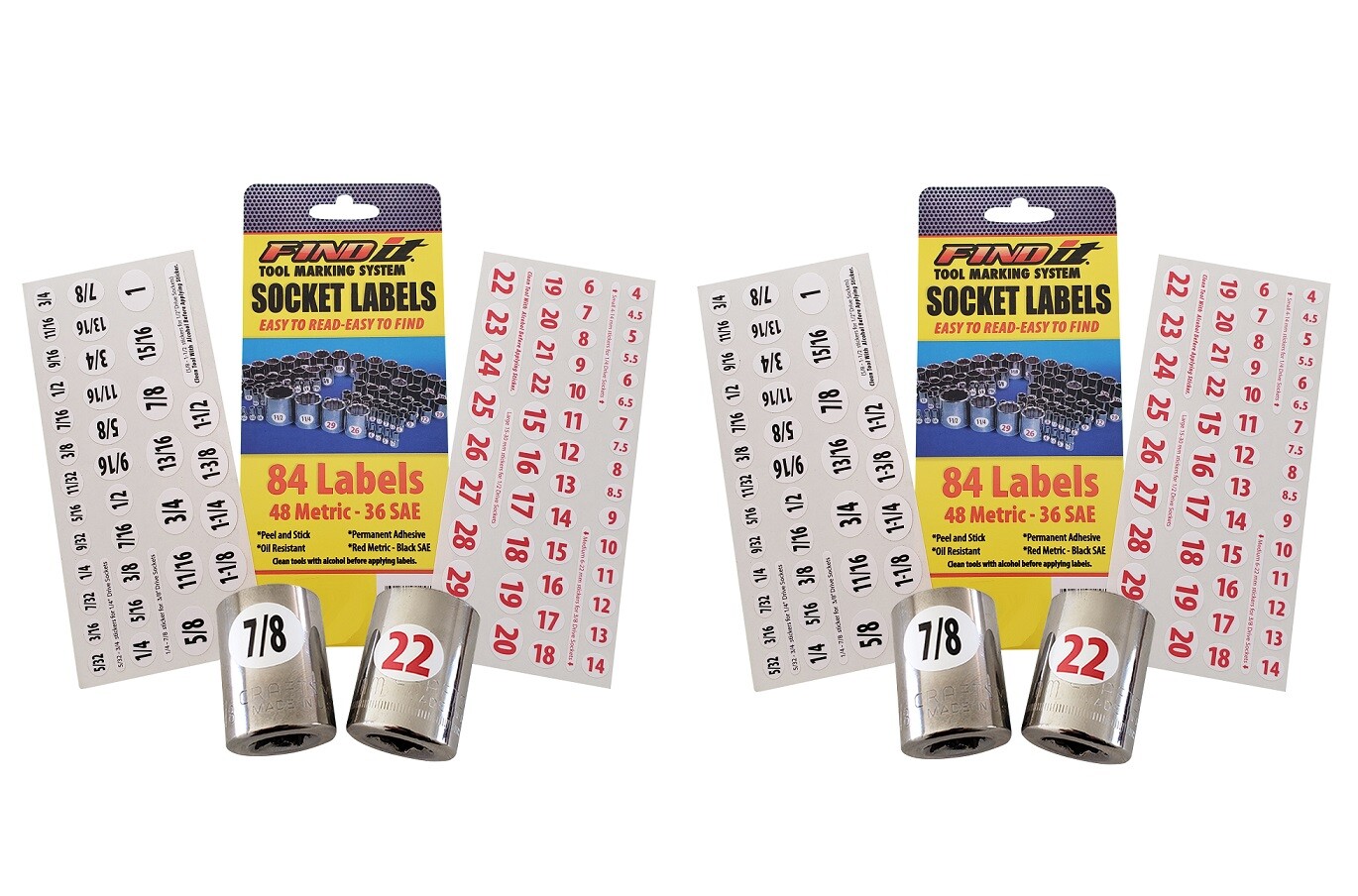 Master Set Eye Saver Chrome Labels for Socket Sets Wrenches foil decals tags FL