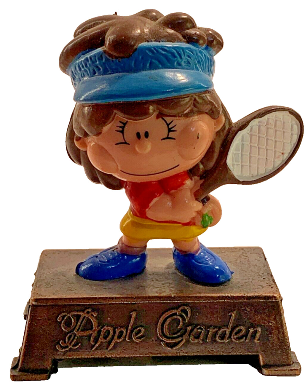 1980-90s Collectible Pencil Sharpener Apple Garden Tennis Player Girl W Box PSF5
