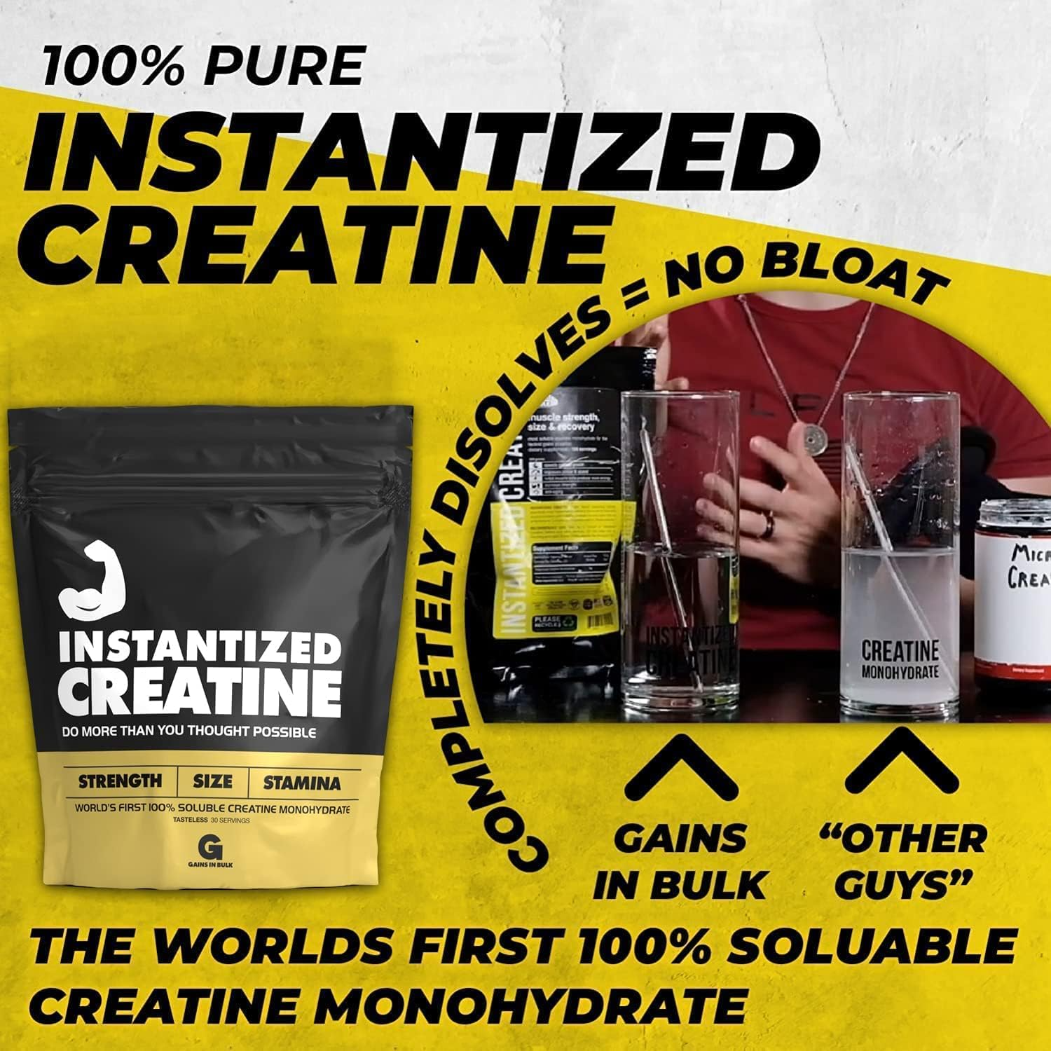 Instantized Creatine Monohydrate Gains in Bulk, Strength, Performance, Muscle ✅✅