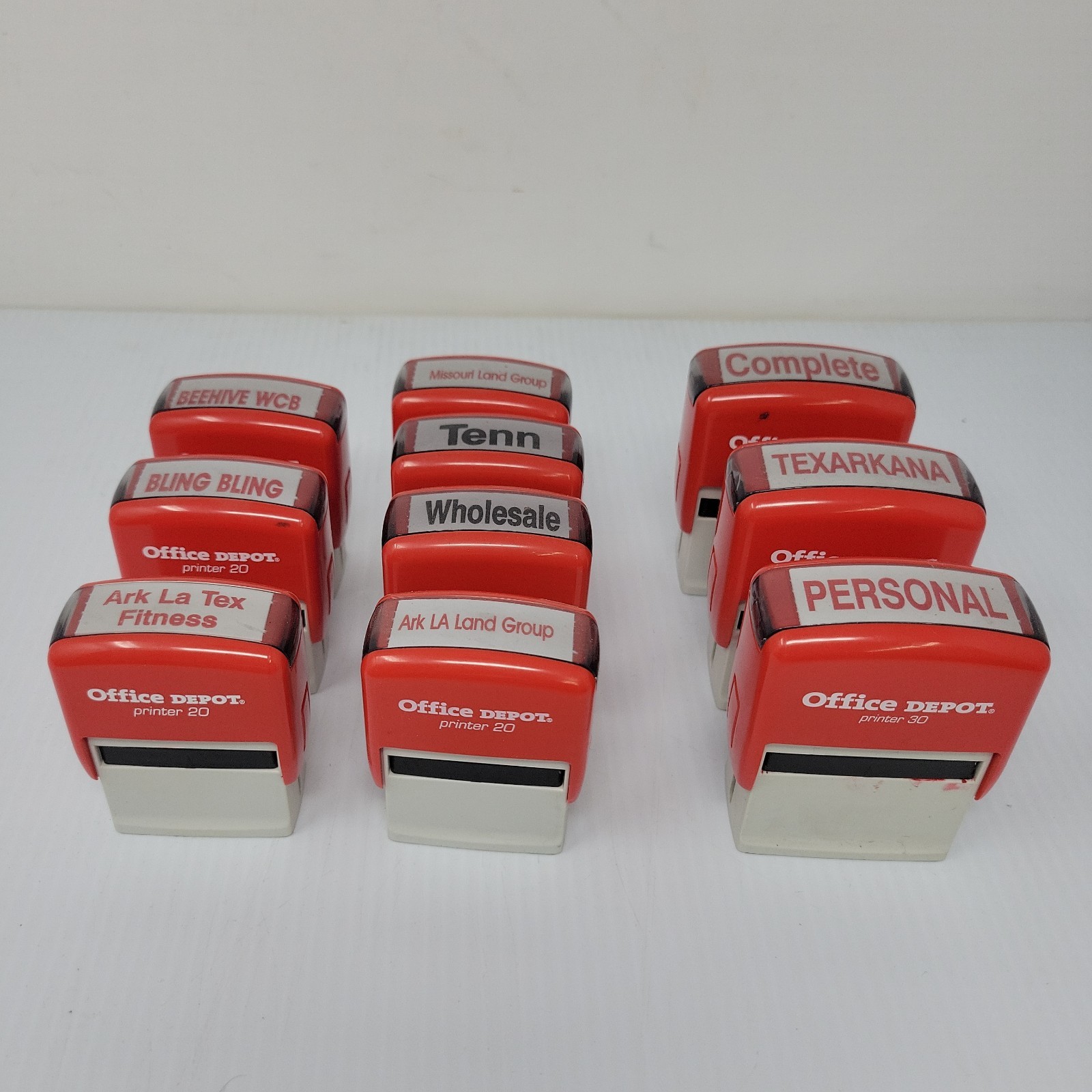 (10) Stampers Office Depot By Colop Stamper Self-Inking Stamping Printer 20 & 30