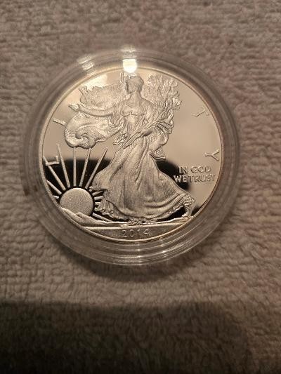 2014 American Eagle One Ounce Silver Proof Coin w/OGP & COA