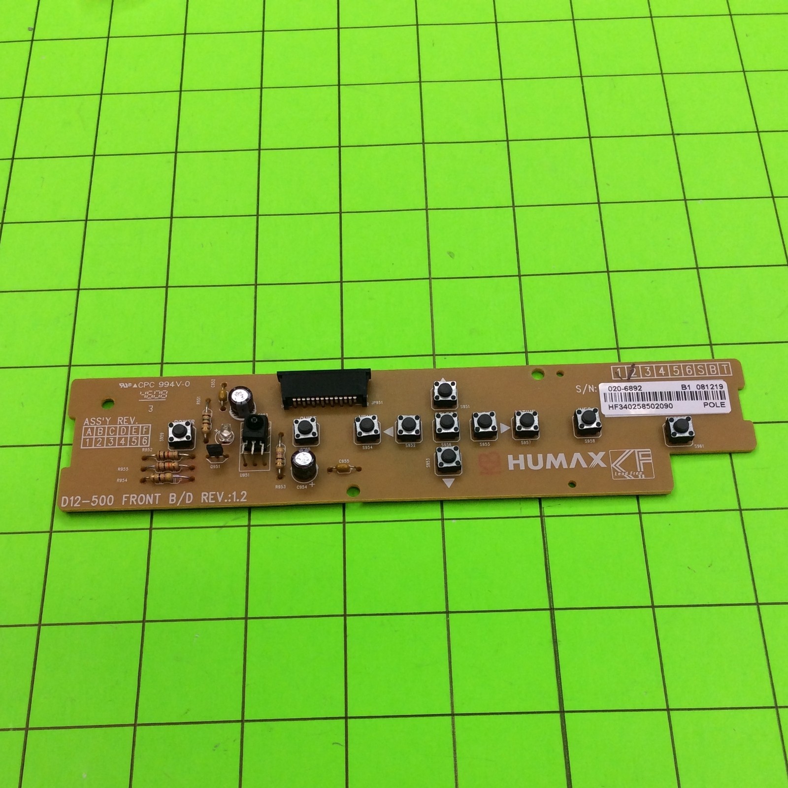 Directv D12-500 Cable Box 11 Button Key Button Board