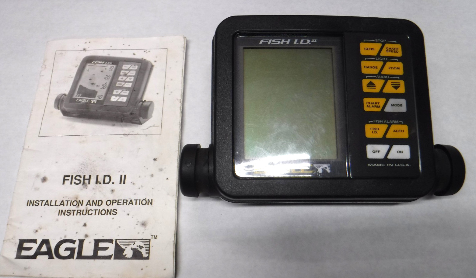 EAGLE FISH I.D. II SONAR DEPTH FINDER FISH FINDER HEAD UNIT & MANUAL I23-10