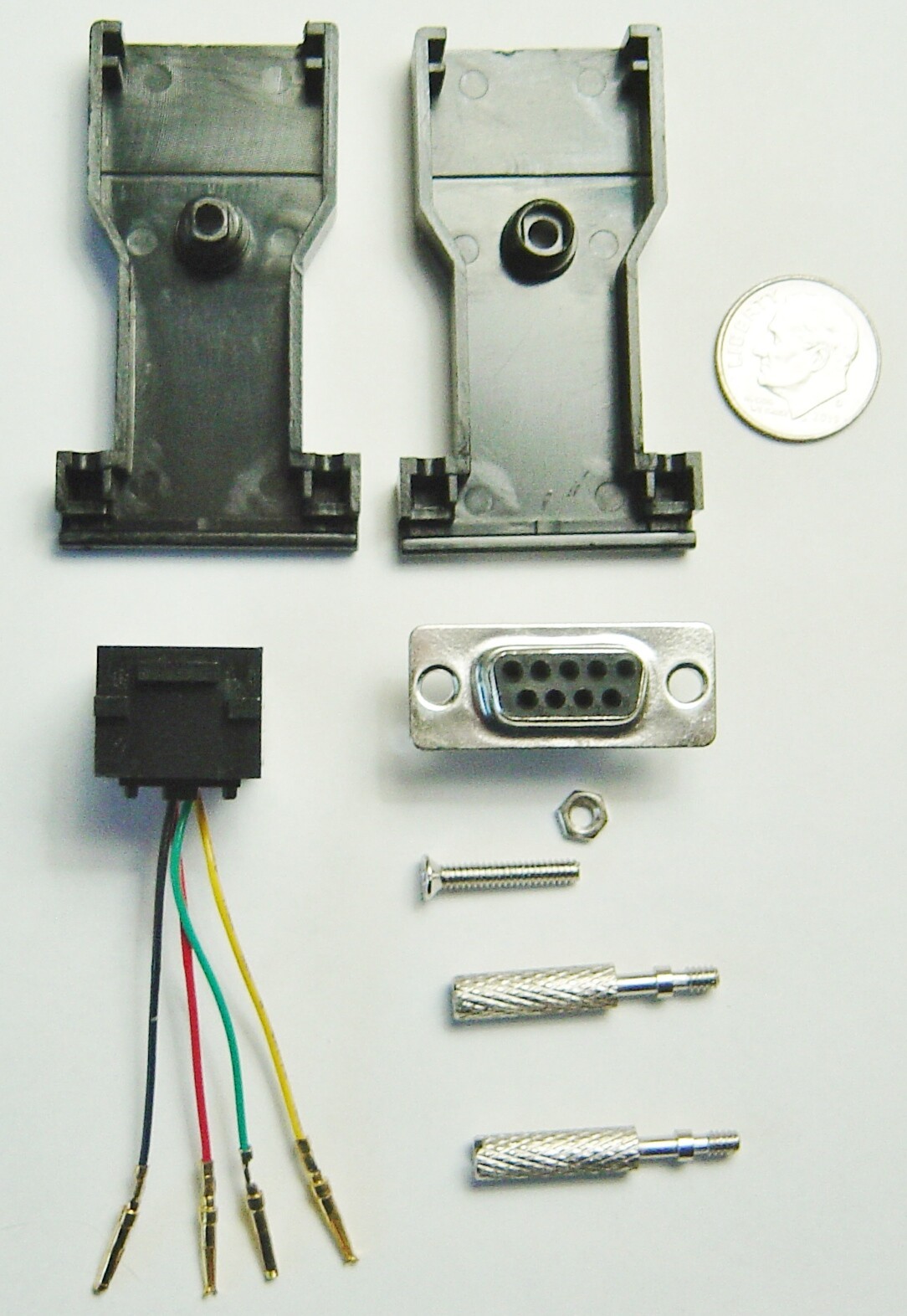 ~Qty=1 9-pin DB9 RS232 female to RJ45 8P4C modular adapter black (4 CONDUCTOR)