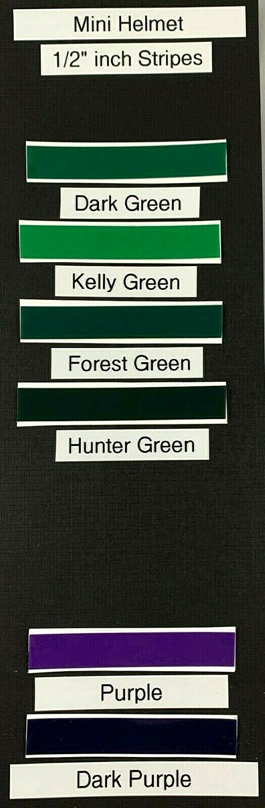 MINI HELMET CENTER STRIPE - 1/2" INCH WIDE