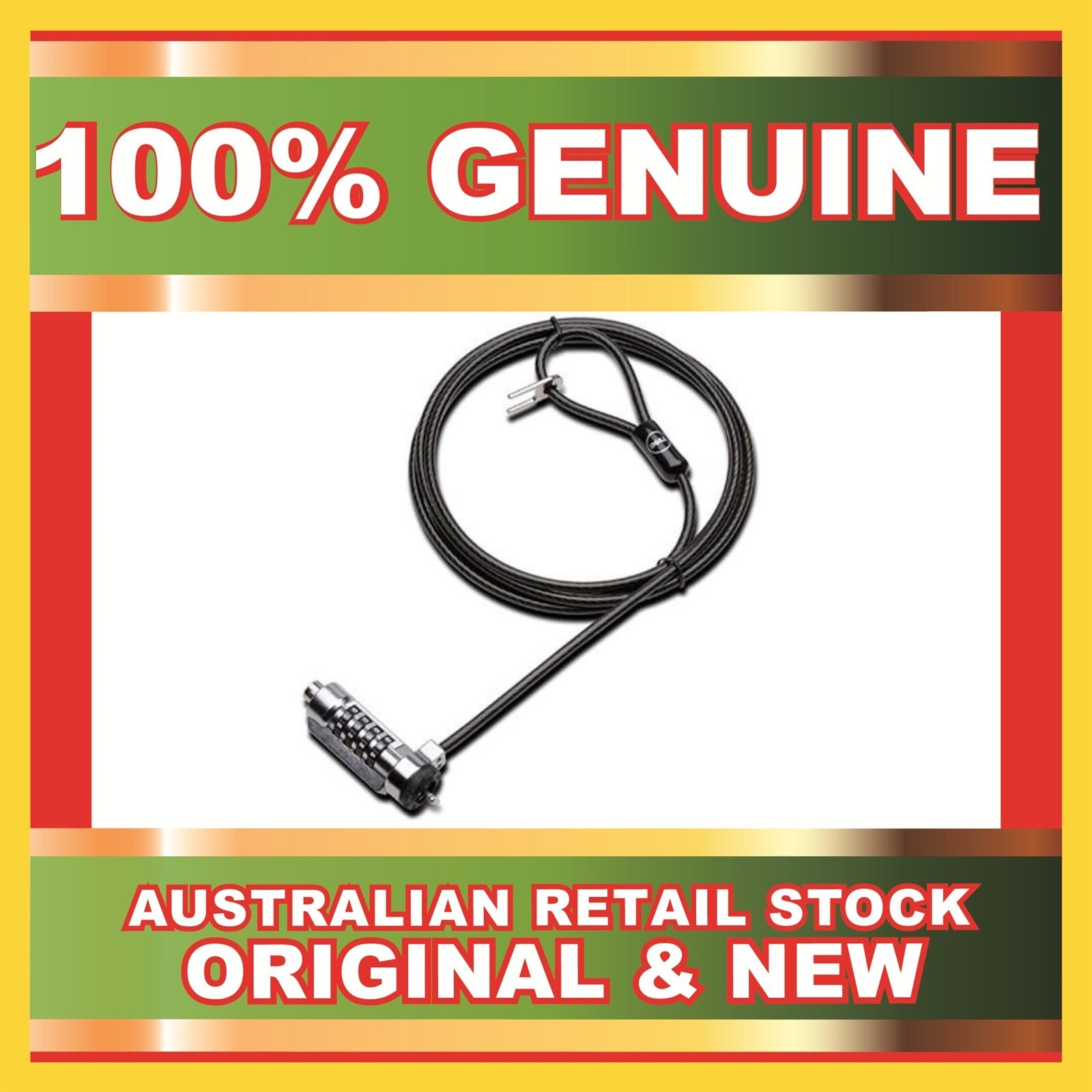 GENUINE Dell 4T78N Security Kensington Combination T-bar 6 feet Cable Lock New