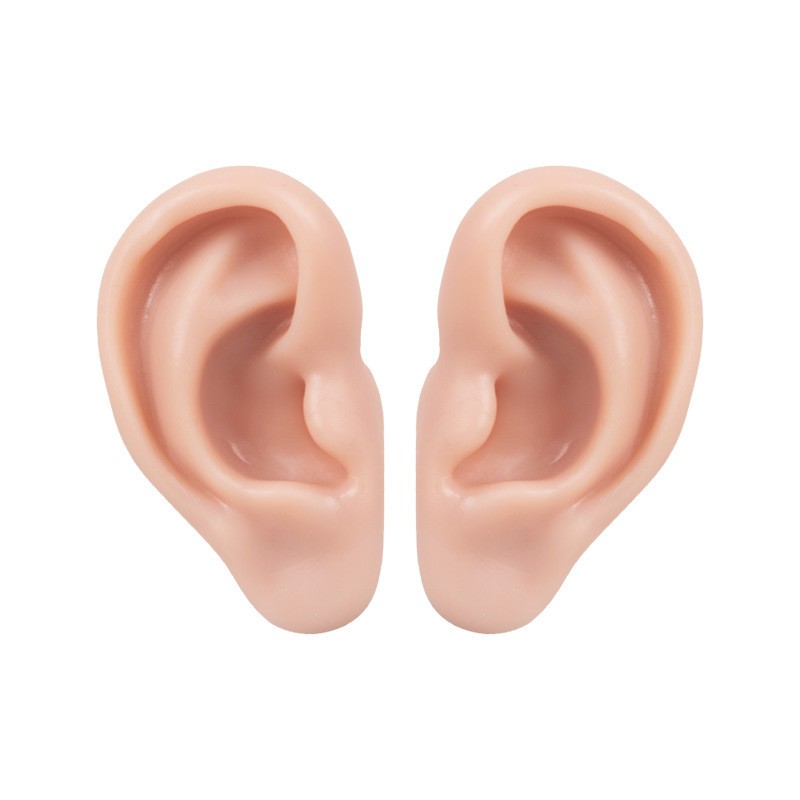 1 Pair Soft Silicone Ear Model For Earrings Display Ear Piercing