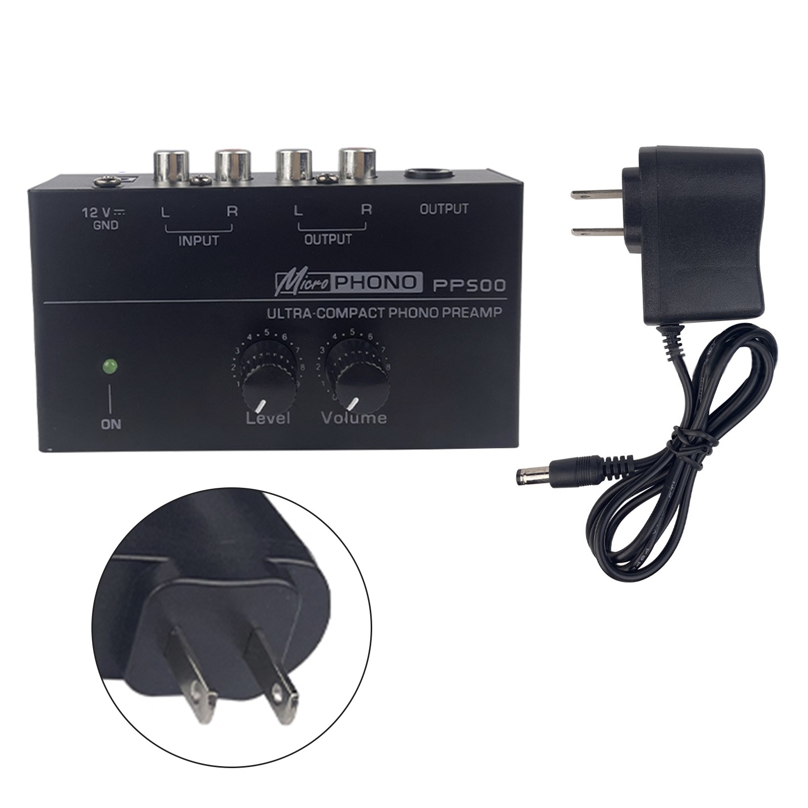 PP500 Phono Preamp Preamplifier with Level Volume Control for LP Vinyl Turntable