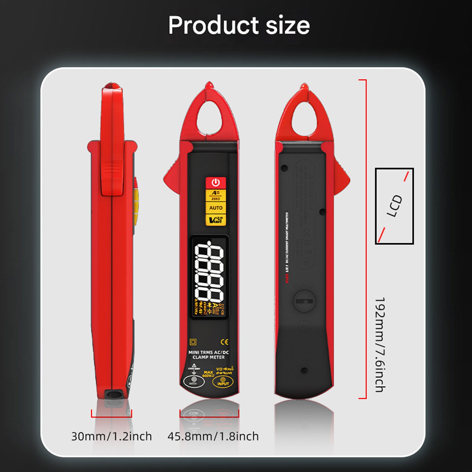 BSIDE UX1 Mini Clamp Meter Digital AC DC Current Voltage Temperature MultimeteCb