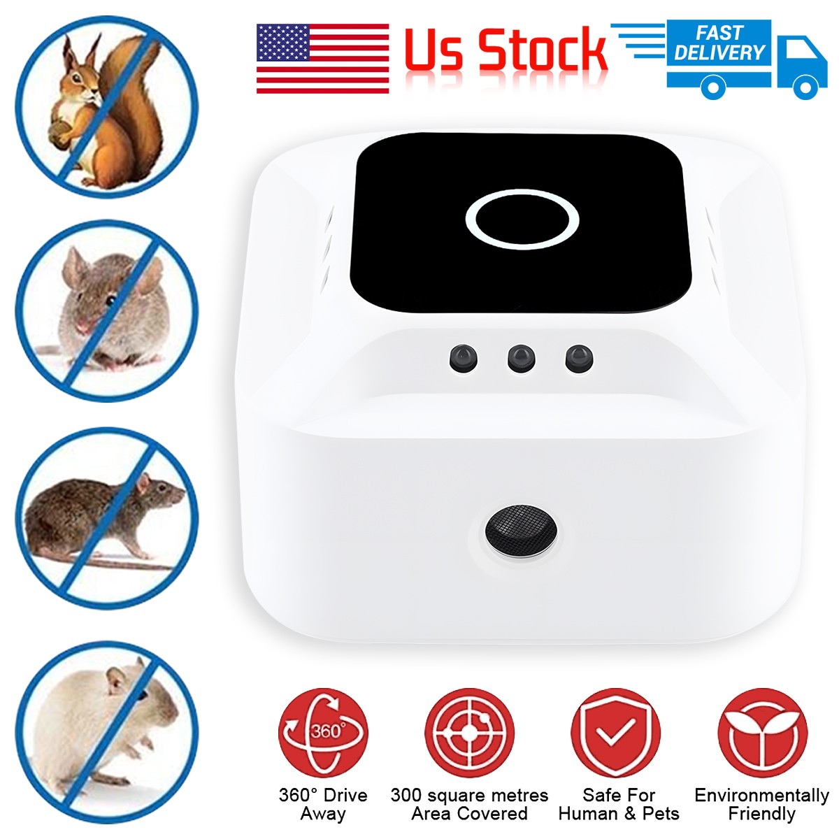2025 Rodent Repellent Mouse Repellent Indoor Ultrasonic Pest Repeller Plug in US