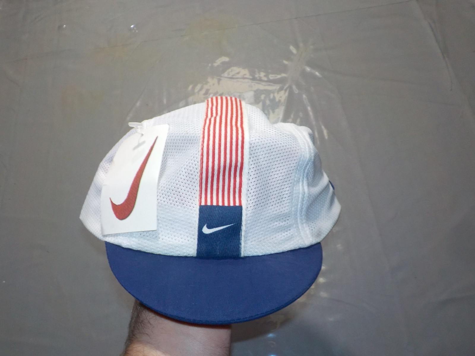 Vintage Nike USA America Flag Cycling Mesh Hat Cap OSFA Adult 96 Olympics