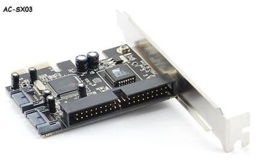 2 Serial-ATA II 3.0 Gbps + 1 ATA/133 Combo PCI Express Card w/RAID. AC-SX03