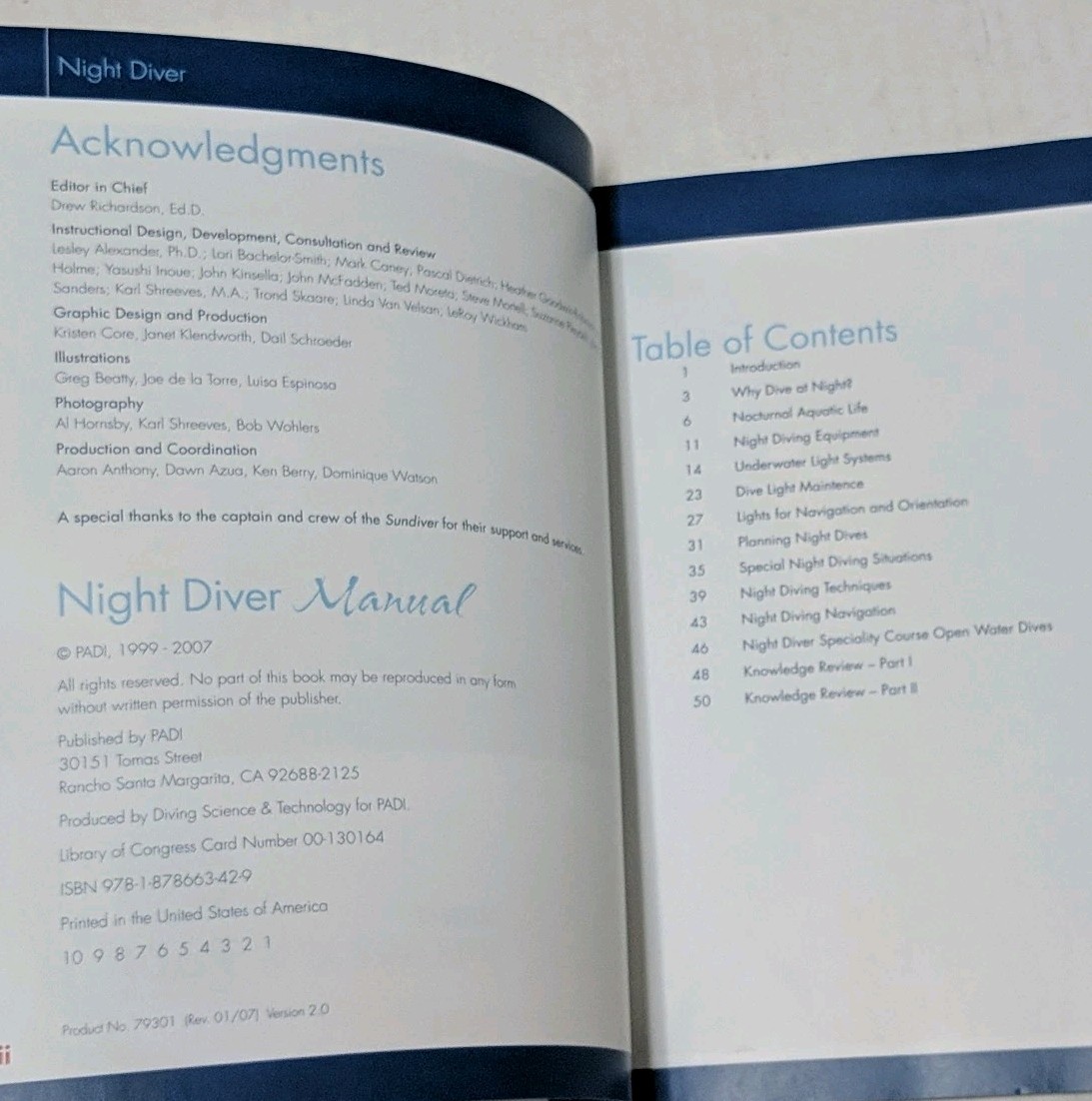 PADI Night Diving DVD and Manual Scuba NEW SEALED