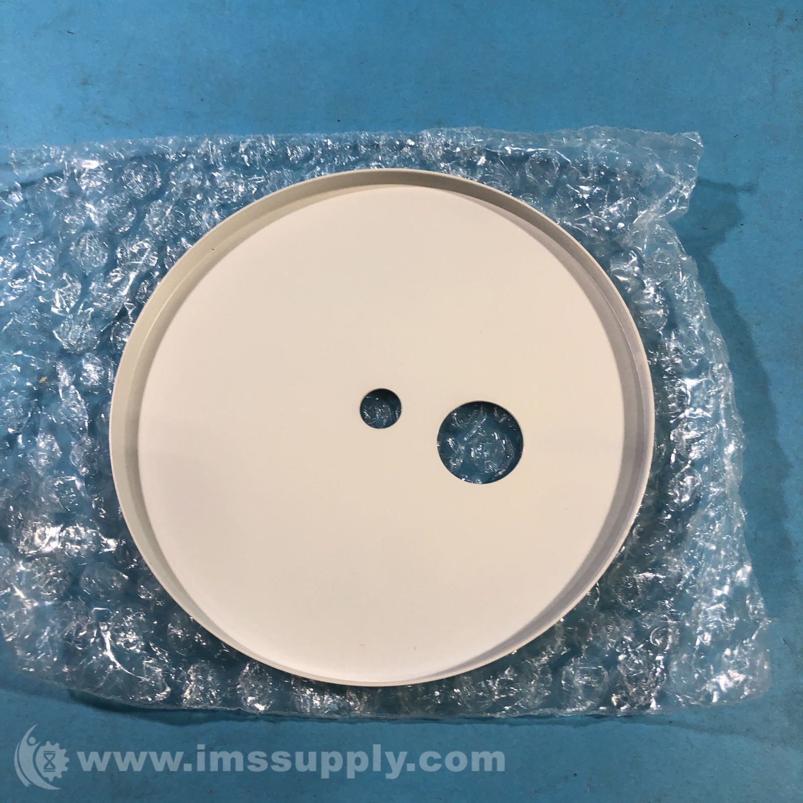 White Round Cover Plate, 5'' LG, 2-Holes FNIP