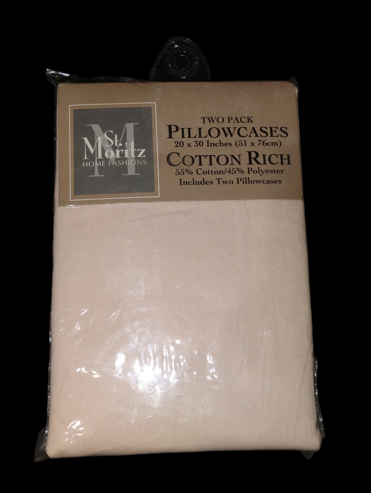 St.Moritz Two Pack PillowCases Cotton Rich 55% Cotton/45% Polyester 20x30