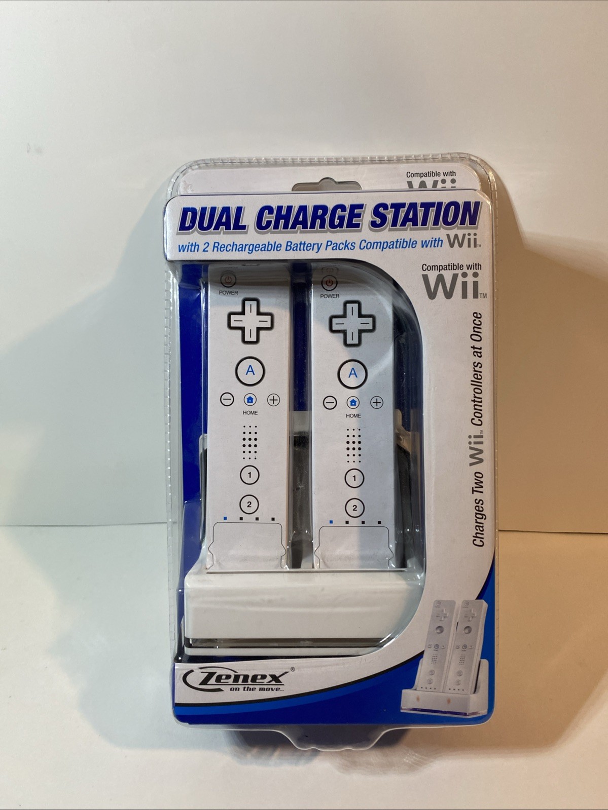 Wii Dual Charge Station (NEW Zenex 2-Controller) w/ 2 Rechargeable Battery Packs