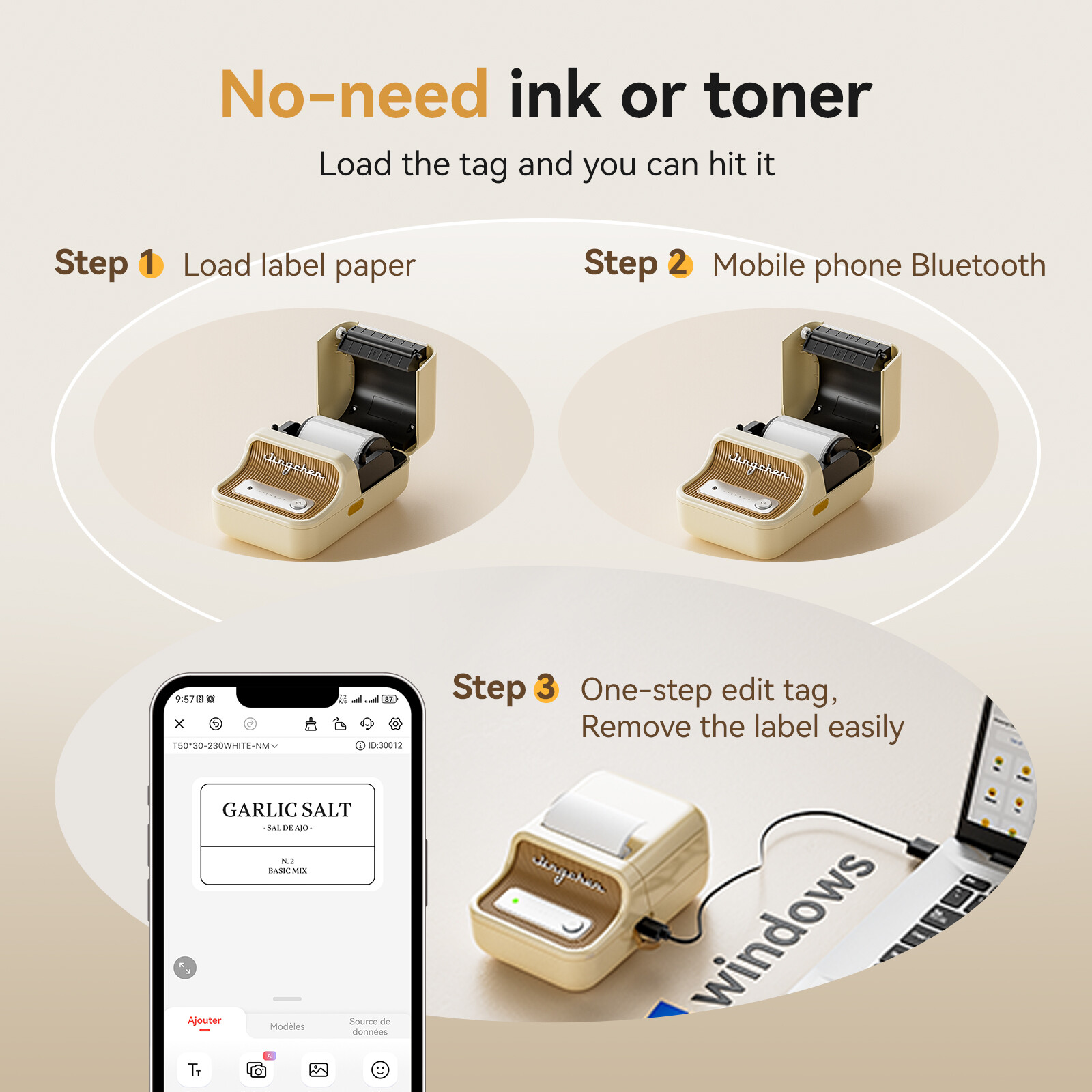 NIIMBOT B21 Label Maker Machine with Tapes Portable Bluetooth Thermal Printer