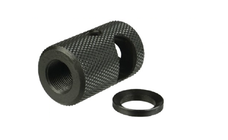 Compact .308 .300 5/8x24 Steel Muzzle Brake Compensator + Crush Washer, Knurled