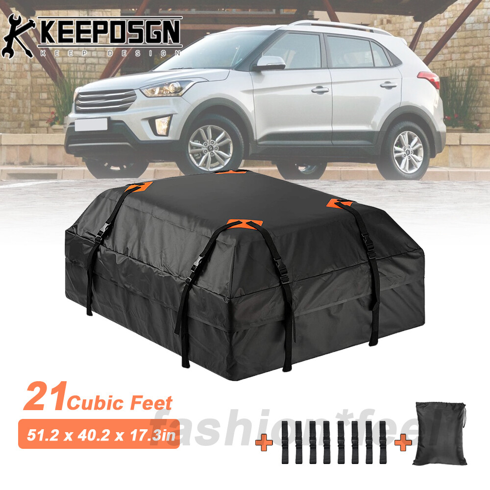 21cu ft SUV Car Roof Top Cargo Carrier Bag Luggage 600D Waterproof for HYUNDAI