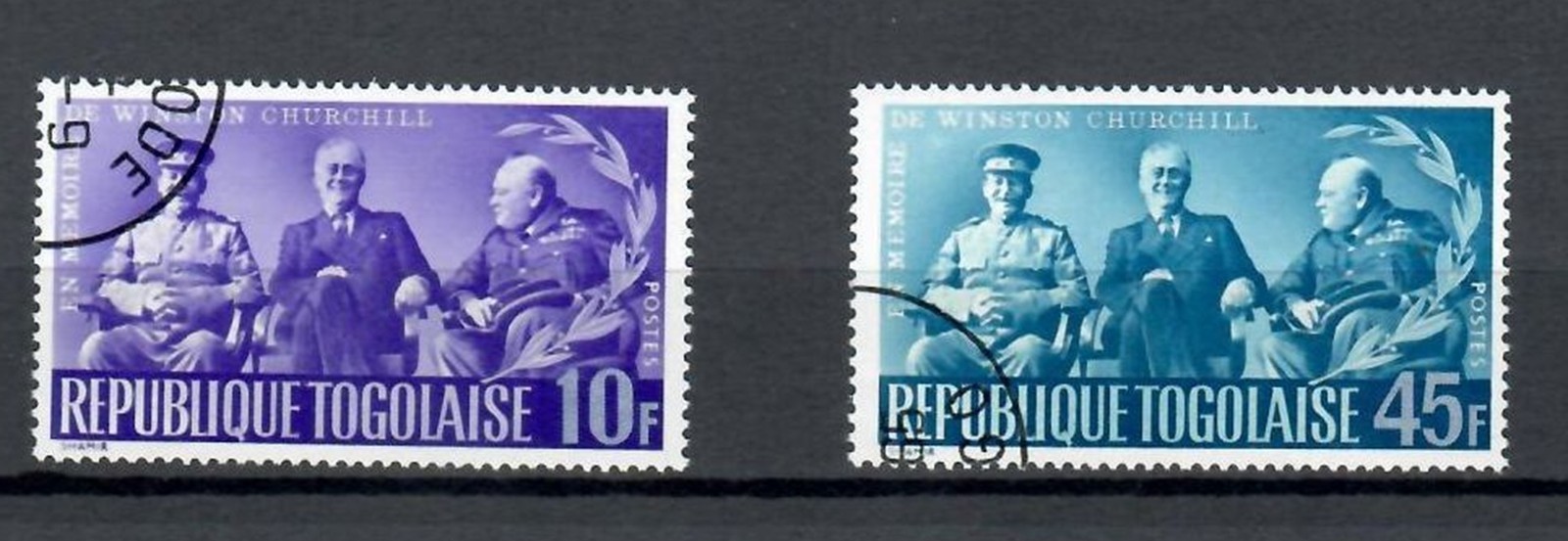TOGO FRENCH COLONIES AFRICA PRESIDENT CHURCHILL USED  SET  LOT (TOGO 253)