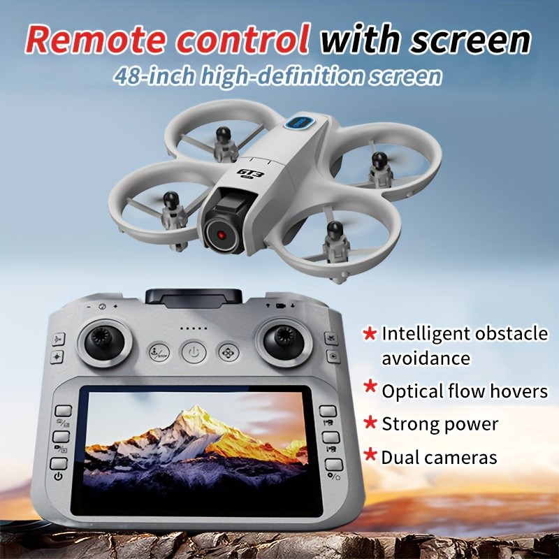 6K GT3 Camera Drone with 4.3" Large Screen Remote, Foldable Quadcopter Gift