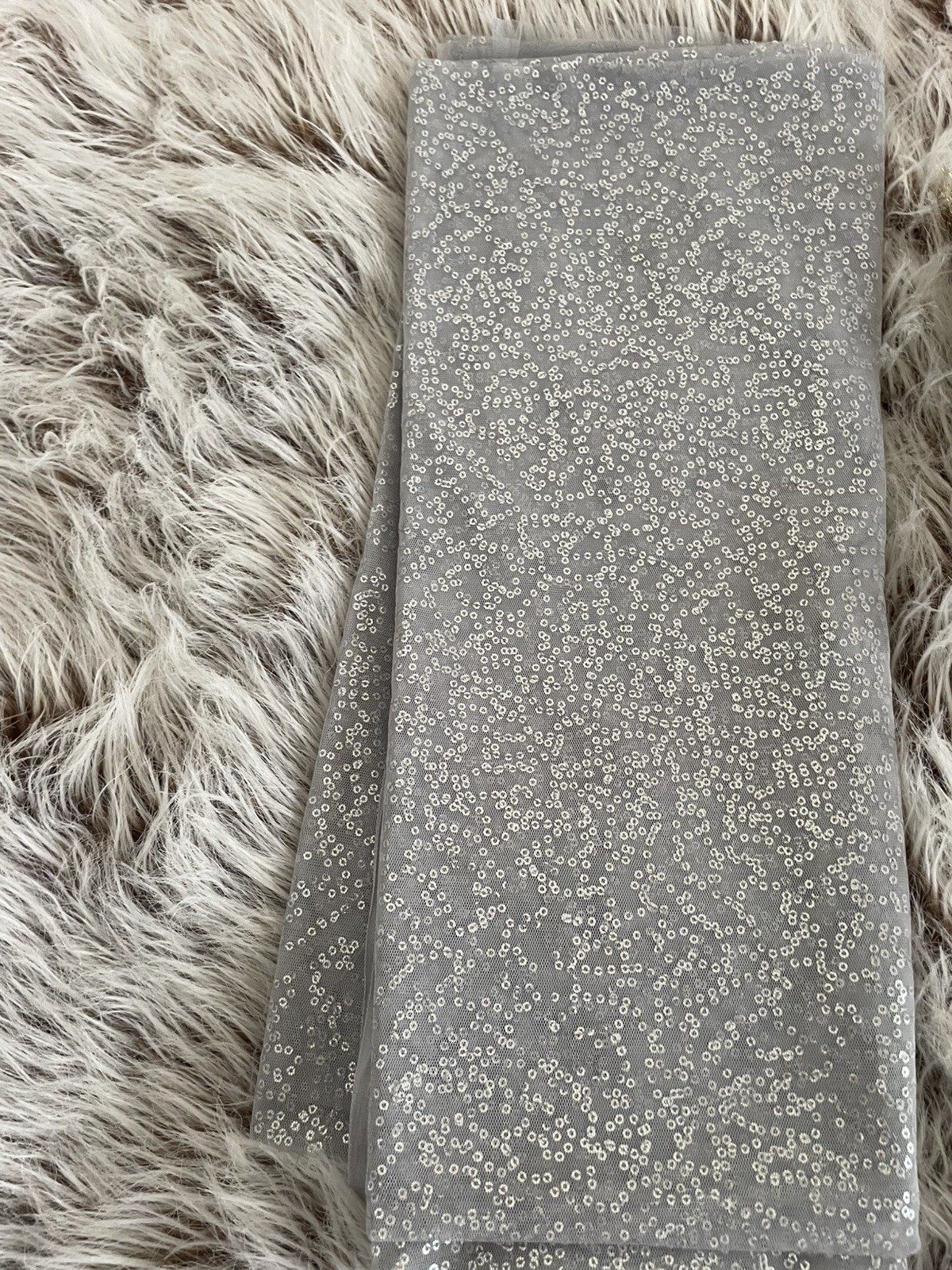 Vintage Fabric Silver Metallic Xmas 1 /2Yd