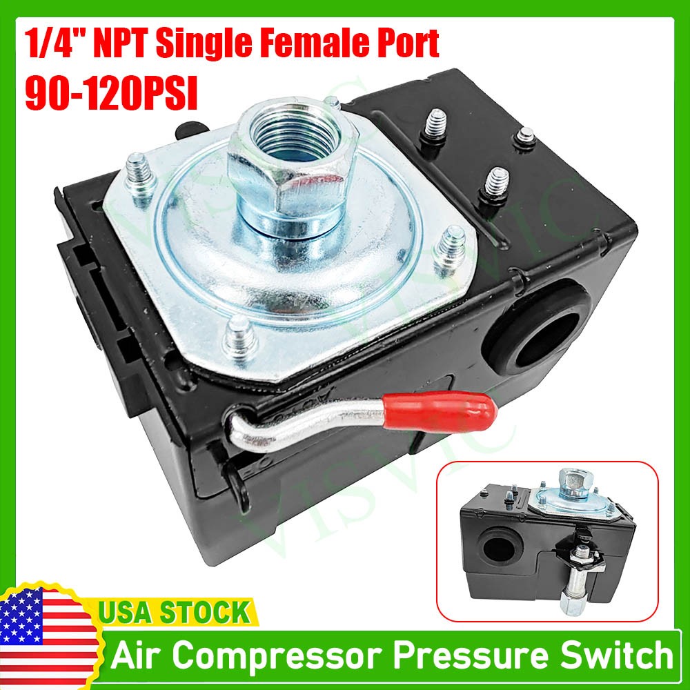 Air Compressor Pressure Switch 90 psi on / 120 psi off 120 volt / 240 volt