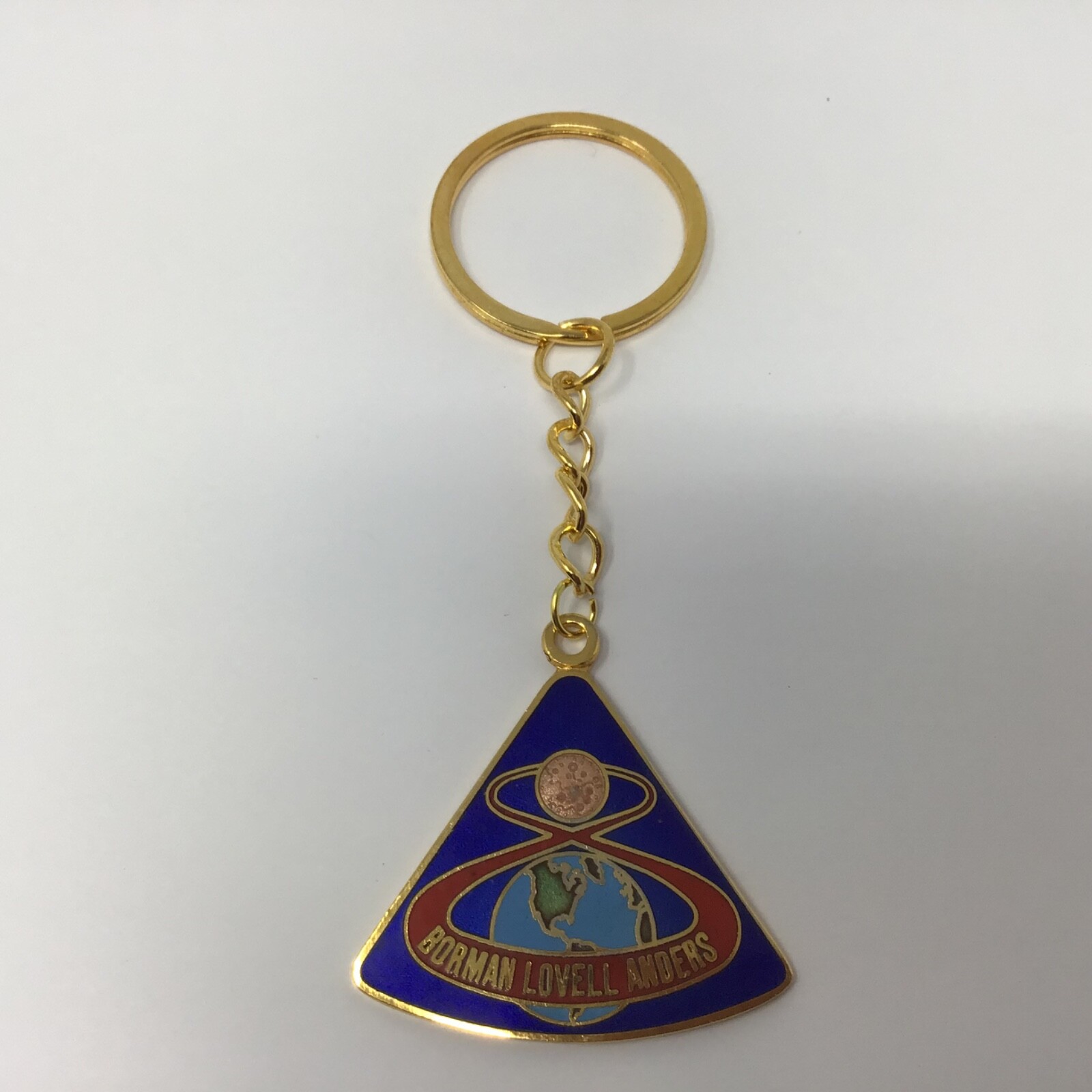 Vintage NASA Key Chain Apollo 8   Gold color metal 1968 Father’s Day