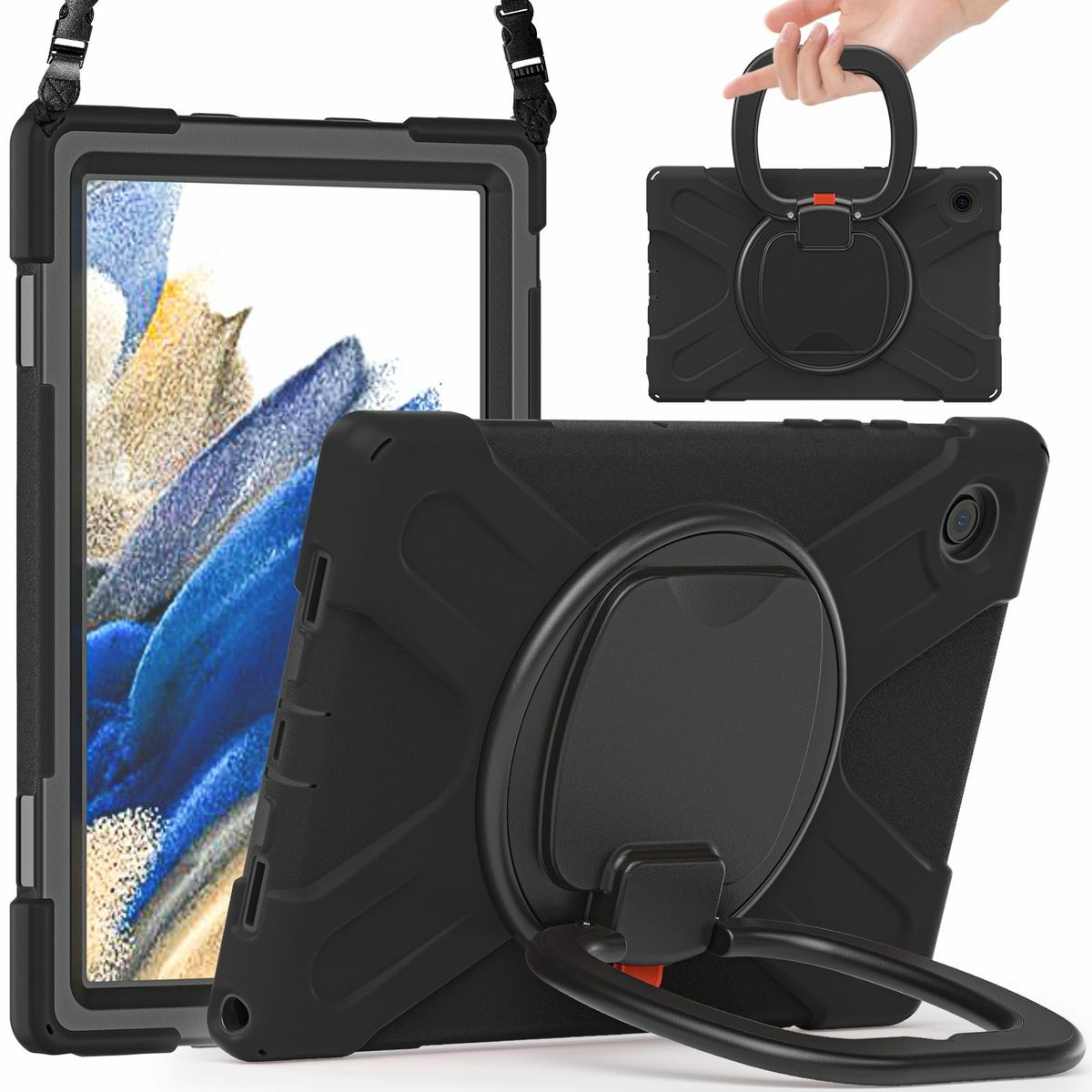 Tablet Case for Samsung Galaxy Tab A8 2021 360 Degree Black Pouch Cases