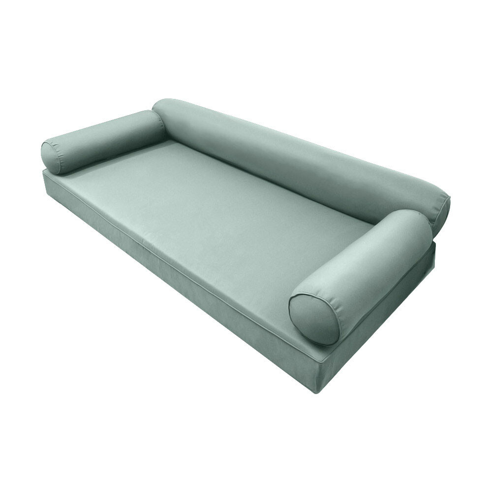 |SLIPCOVER ONLY|S6 Daybed Mattress Bolster Pillow Cover Piped Trim Twin-XL AD002